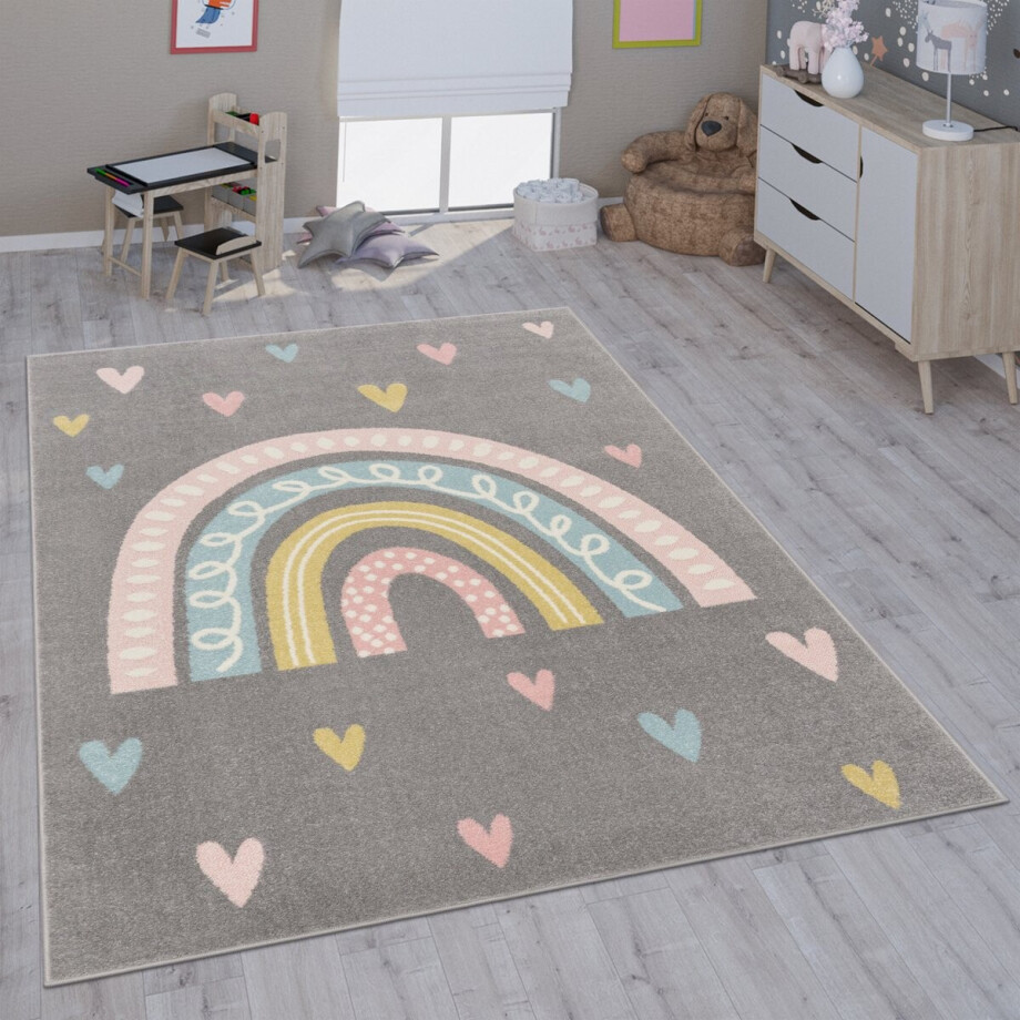 Paco Home Vloerkleed voor de kinderkamer Vloerkleed Kinderkamer Meisjes Jongens Verschillende Motieven En Formaten 133 cm Quadrat afbeelding 1