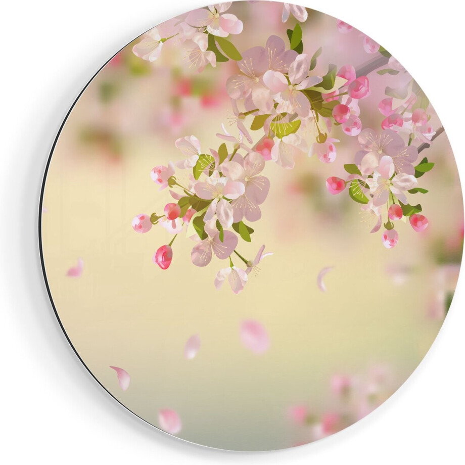 Artaza Dibond Muurcirkel Appelbloesem - Bloemen - Ø 40 cm - Klein - Wandcirkel - Rond Schilderij - Voor Binnen en Buiten afbeelding 1