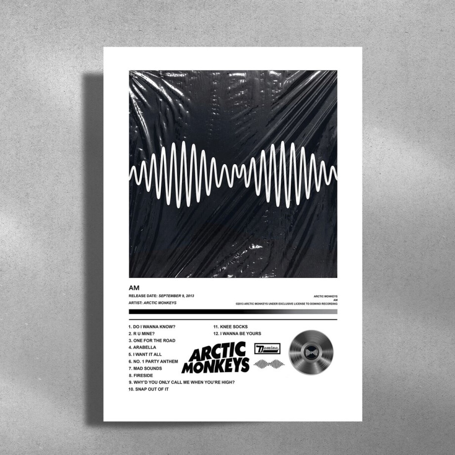 Arctic Monkeys - AM - Metalen Poster 30x40cm - album cover Arctic Monkeys - AM - Metalen Poster 30x40cm - album cover afbeelding 1