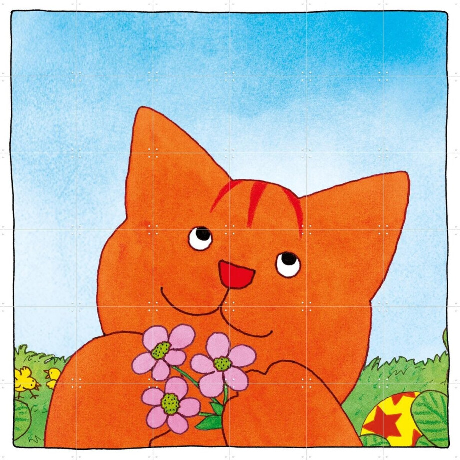 IXXI Dikkie Dik with flowers, Dikkie Dik - 120 x 120 cm - Gratis ophangtool - Grote wanddecoratie en posters - Cartoonesk, Speels, Kleurrijk IXXI Dikkie Dik with flowers, Dikkie Dik - 120 x 120 cm - Gratis ophangtool - Grote wanddecoratie en posters - Cartoonesk, Speels, Kleurrijk afbeelding 1
