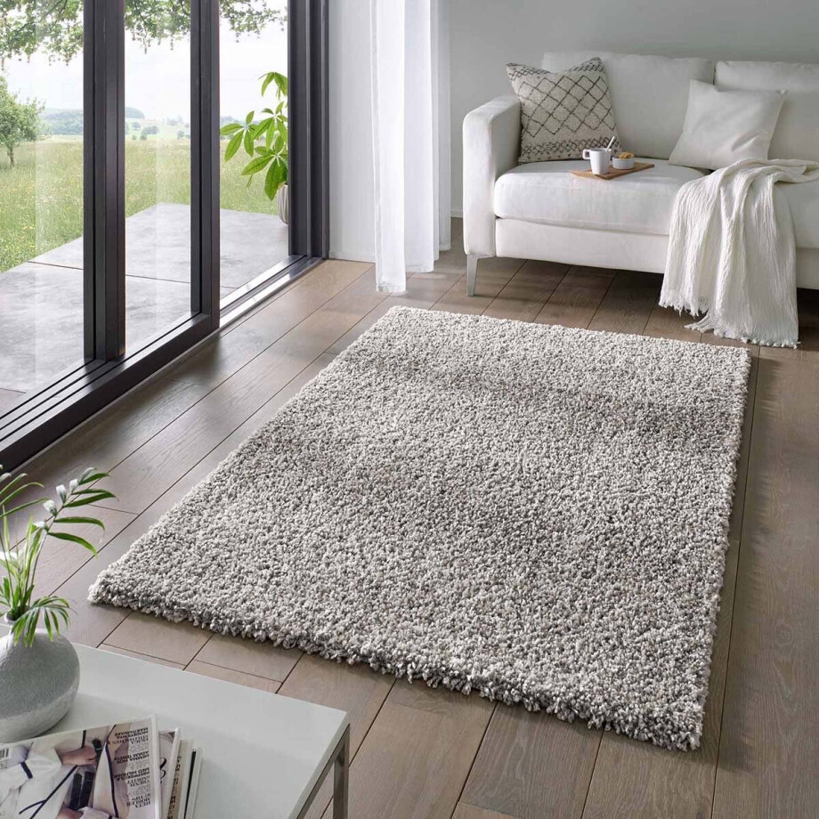 Hoogpolig vloerkleed effen Classic - grijs 240x340 cm Hoogpolig vloerkleed effen Classic - grijs 240x340 cm afbeelding 1
