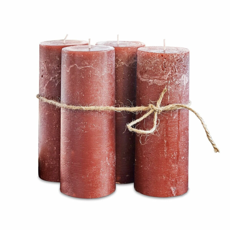 LOBERON Kaars set van 4 Homel roestrood afbeelding 1