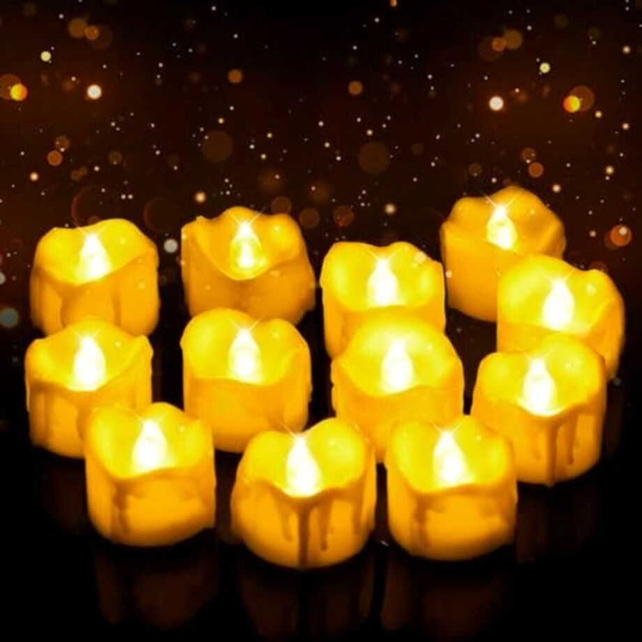 Waxinelichtjes op batterijen - Waxinelichtjes LED - Waxinelichtjes oplaadbaar - Theelichtjes - Wit afbeelding 1