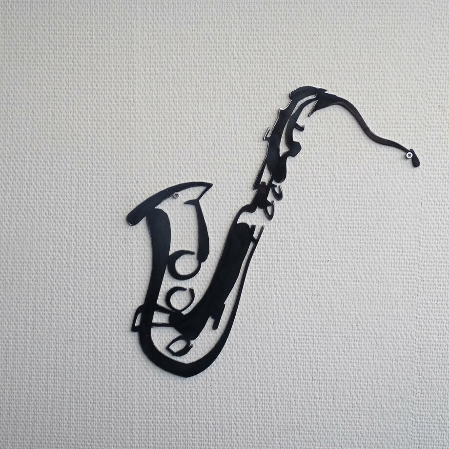 Saxofoon van Cortenstaal Huis en Tuindecoratie afbeelding 1