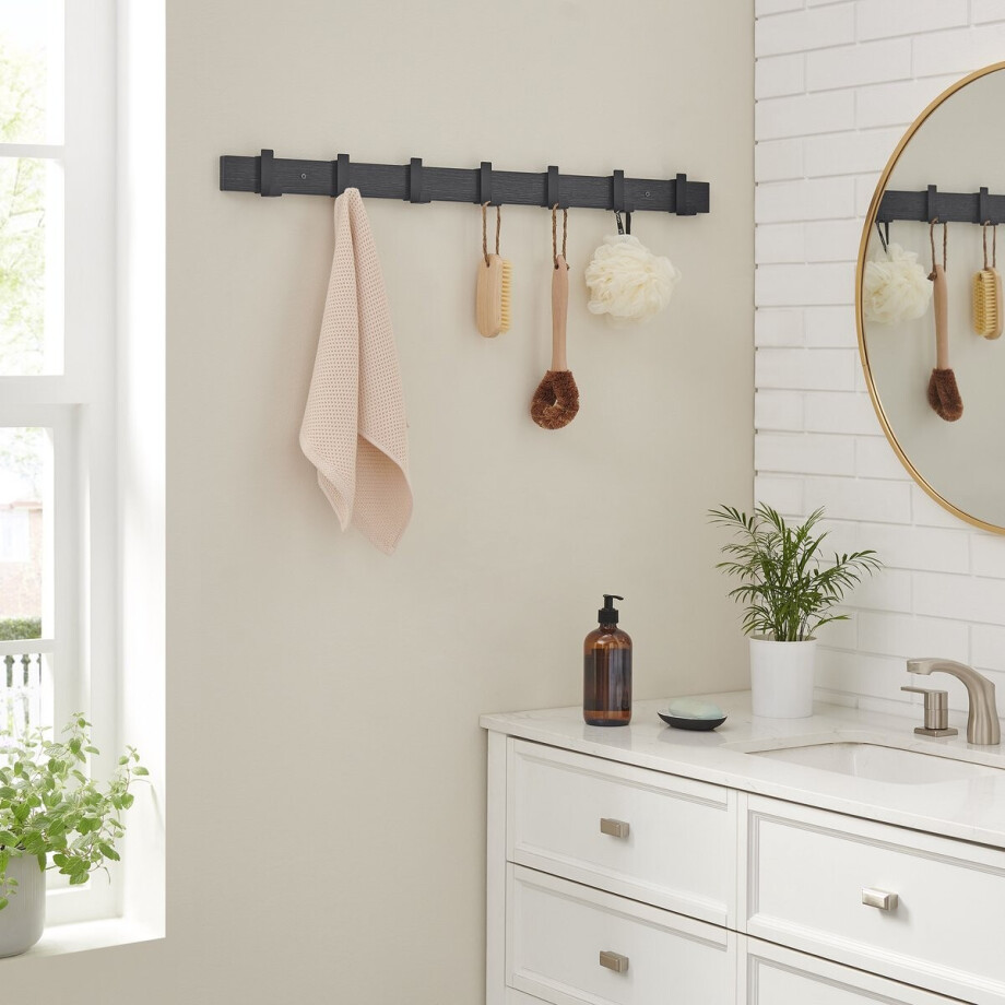MIRA Home - Kapstok - Wandkapstok - Garderoberek - Kledingrek - 7 Haken - 90cm afbeelding 1