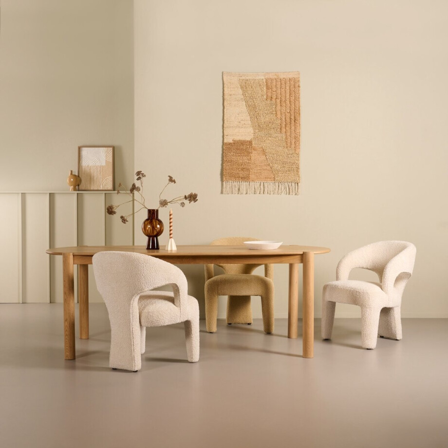 Eettafel Morez - Houten / Eikenhout Fineer - Naturel - 200x76x100 cm (BxHxD) - Voor 4 a 6 personen Eettafel Morez - Houten / Eikenhout Fineer - Naturel - 200x76x100 cm (BxHxD) - Voor 4 a 6 personen afbeelding 1