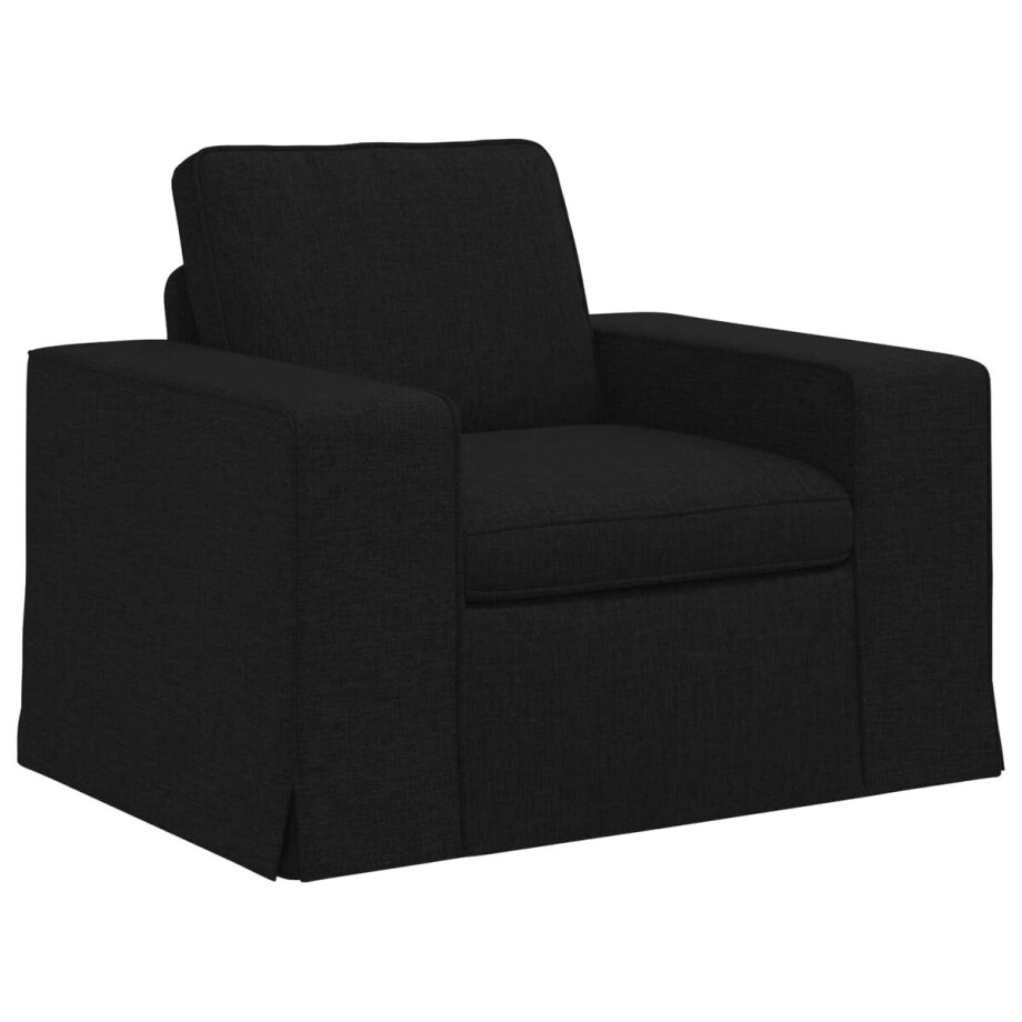 vidaXL - Bank - Zwart - 103 - x - 80 - x - 82 - cm - Stof afbeelding 1