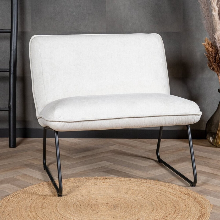Bronx71® Scandinavische fauteuil Merle off white stof gemêleerd afbeelding 1