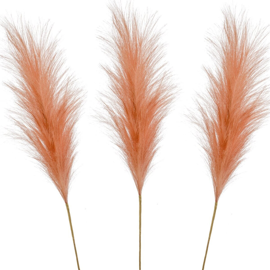 Emerald Pampasgras pluim losse steel/tak - 3x - oudroze - 115 cm - Decoratie kunst bloemen/graspluimen afbeelding 1
