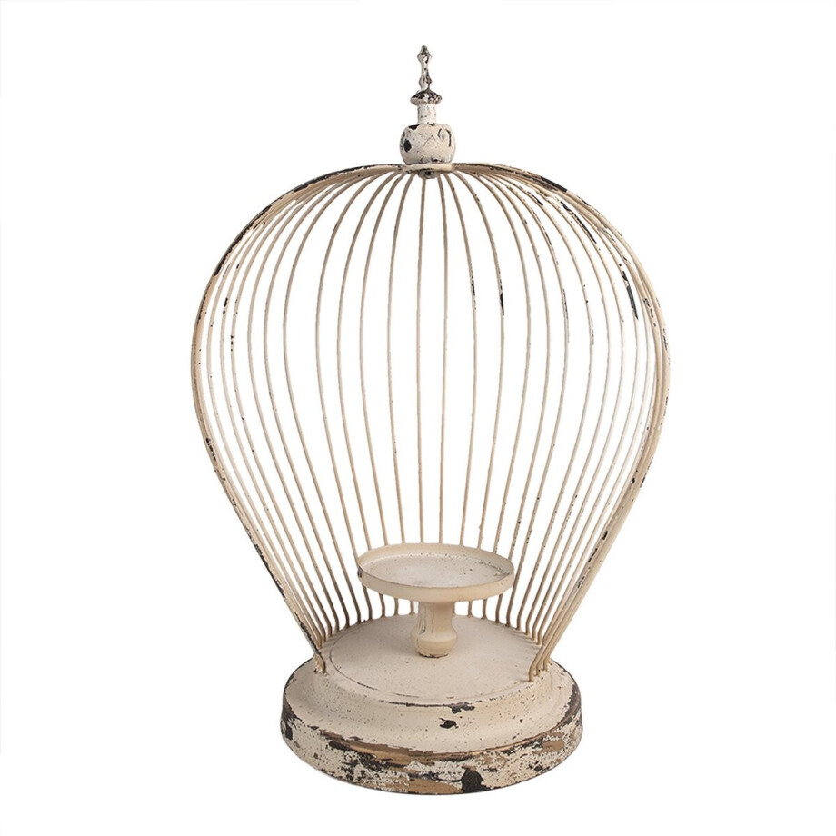 Clayre & Eef Windlicht 31x24x45 cm Beige Metaal Clayre & Eef Windlicht 31x24x45 cm Beige Metaal afbeelding 1