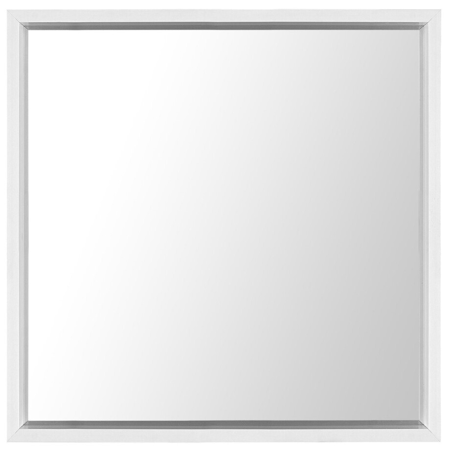 BELIANI BRIGNOLES - Wandspiegel - Wit - Synthetisch materiaal BELIANI BRIGNOLES - Wandspiegel - Wit - Synthetisch materiaal afbeelding 1