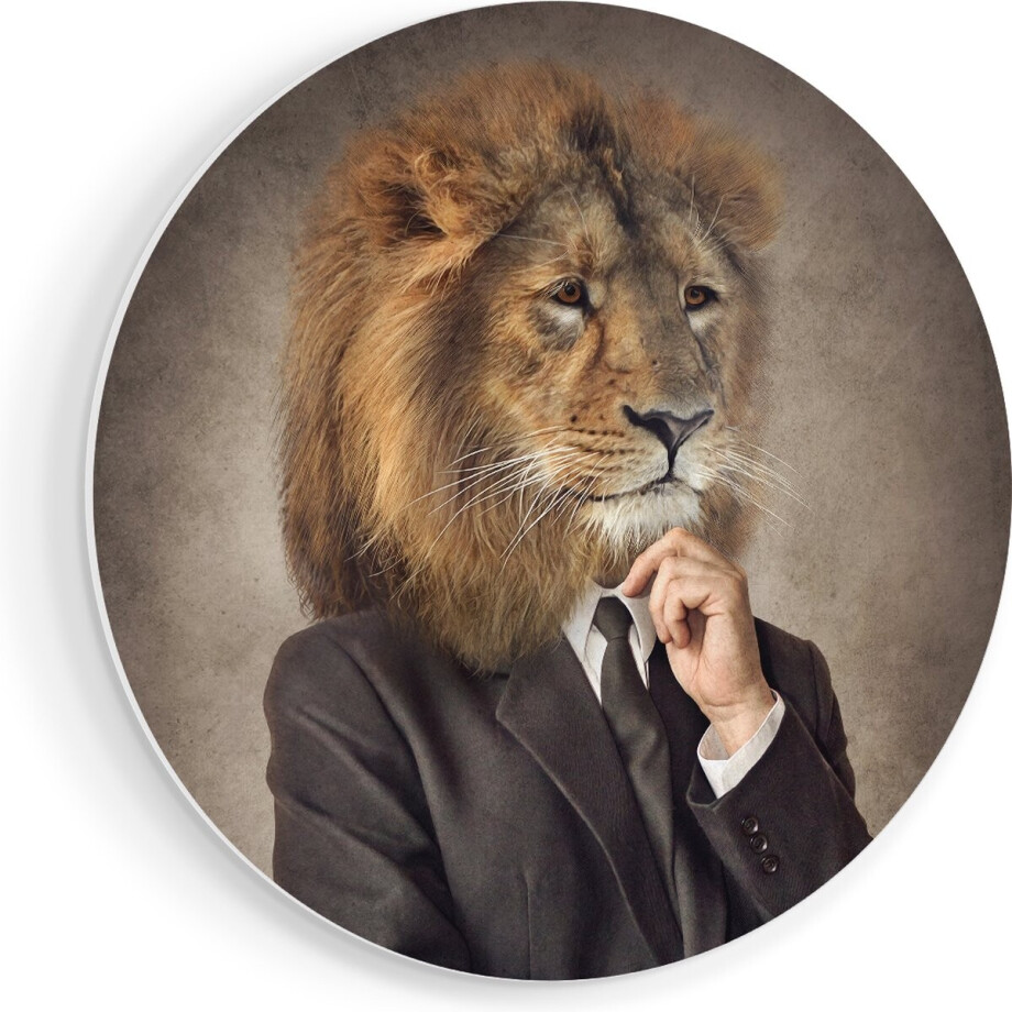 Artaza Forex Muurcirkel Leeuw In Pak - Leeuwenkop - 40x40 cm - Klein - Wandcirkel - Rond Schilderij - Wanddecoratie Cirkel Artaza Forex Muurcirkel Leeuw In Pak - Leeuwenkop - 40x40 cm - Klein - Wandcirkel - Rond Schilderij - Wanddecoratie Cirkel afbeelding 1