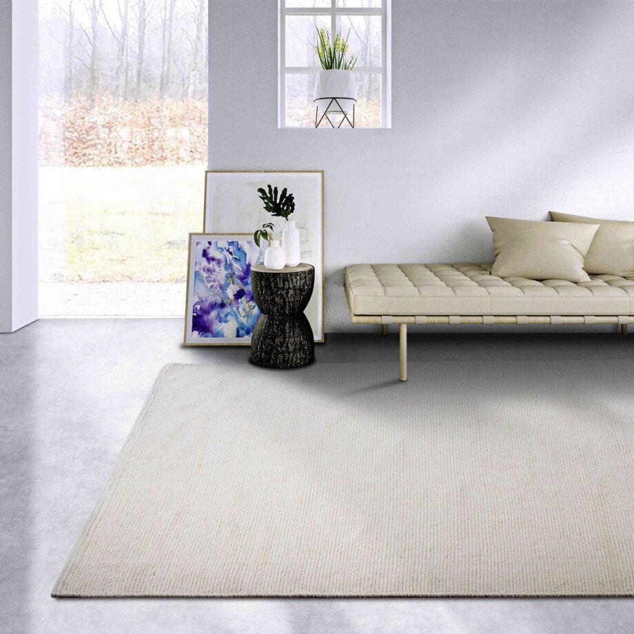 Elle Decoration - Wollen Vloerkleed - Delhi - Crème - Laagpolig Tapijt Woonkamer - 120x170 cm afbeelding 1
