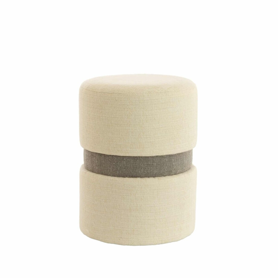 Light & Living Poef Novira - Grijs - Ø35x46cm - Light & Living Poef Novira - Grijs - Ø35x46cm - afbeelding 1