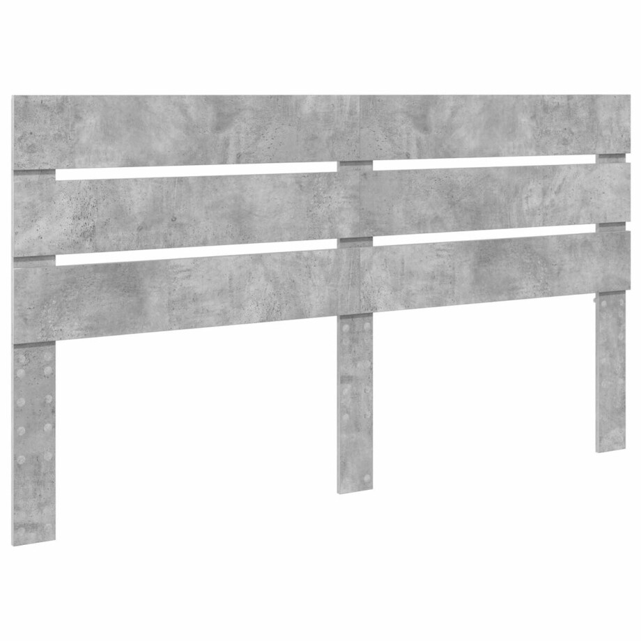 vidaXL - Hoofdbord - Beton - Grijs - 160 - cm - Bewerkt - hout afbeelding 1