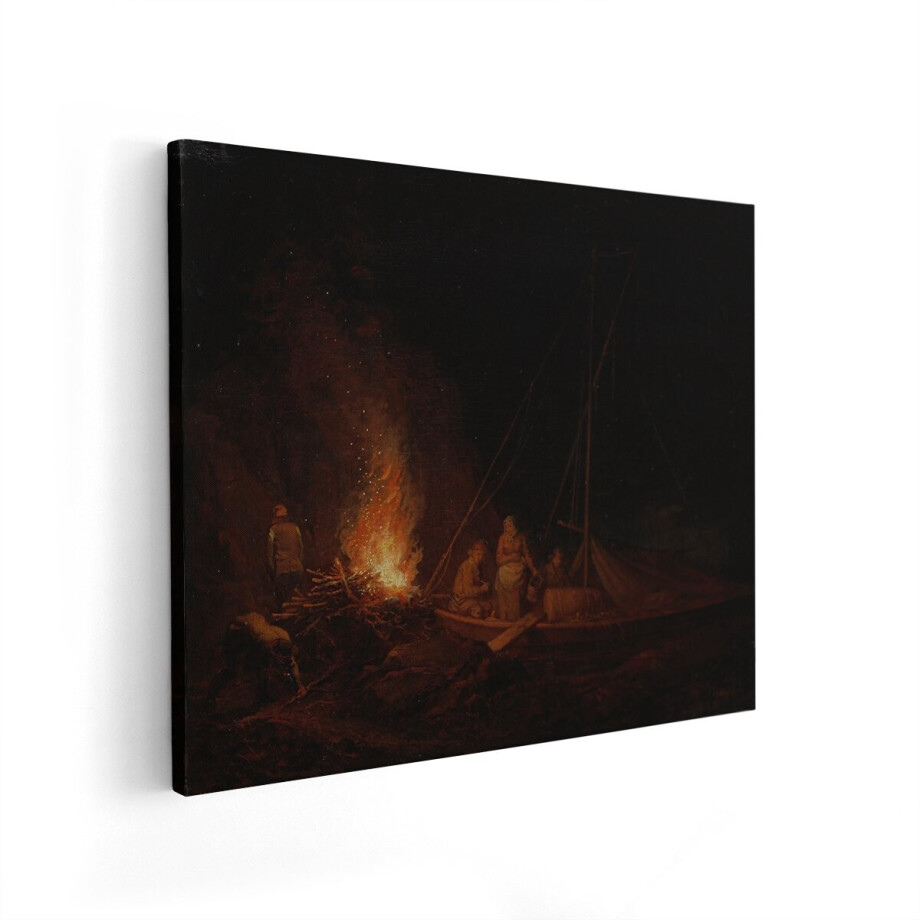 Artaza Canvas Schilderij Nachtelijk Landschap - 50x40 cm - Wanddecoratie Vissers Bij Kampvuur - Muurdecoratie Oude Meesters - Schilderijen Op Canvas Boot Artaza Canvas Schilderij Nachtelijk Landschap - 50x40 cm - Wanddecoratie Vissers Bij Kampvuur - Muurdecoratie Oude Meesters - Schilderijen Op Canvas Boot afbeelding 1