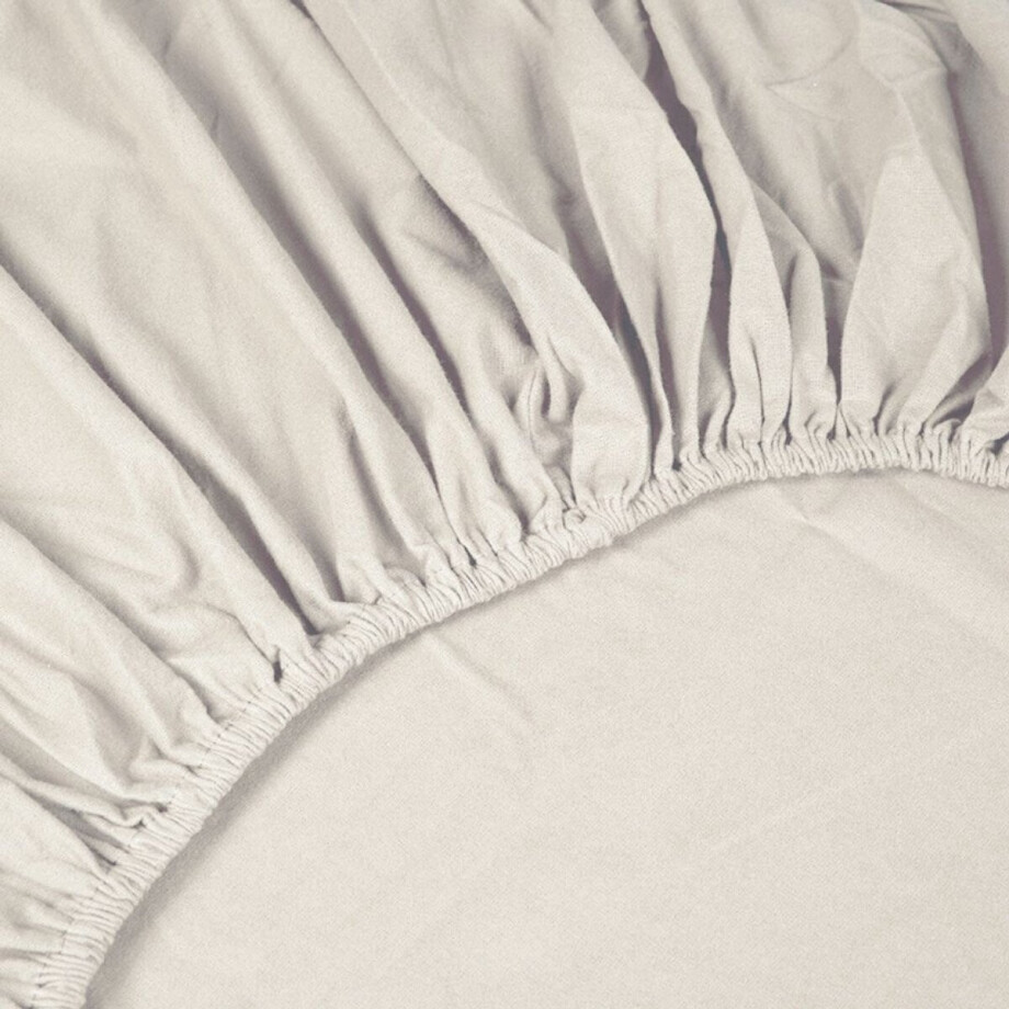 Kayori Atsui Hoeslaken Flanel - 180x210-220cm - Matrasdikte 35 cm - Heerlijk warm - Zand afbeelding 1