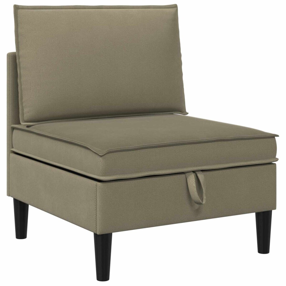 vidaXL - Midden - Sofa - met - Opbergruimte - Kaki - Fluweel afbeelding 1