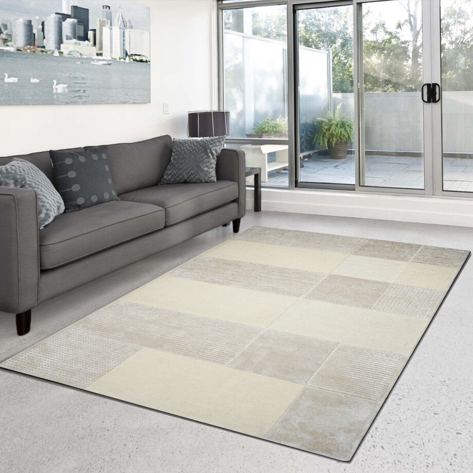 Dutch Lifestyle Atlas - Wol/Viscose - Vloerkleed - Beige Dutch Lifestyle Atlas - Wol/Viscose - Vloerkleed - Beige afbeelding 1