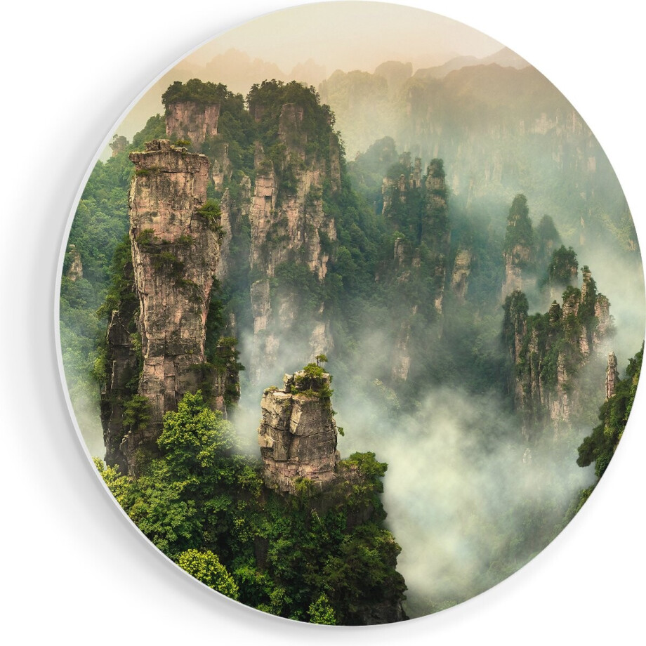 Artaza Forex Muurcirkel Zhangjiajie Klif Bergen In China - 50x50 cm - Klein - Wandcirkel - Rond Schilderij - Muurdecoratie Cirkel Artaza Forex Muurcirkel Zhangjiajie Klif Bergen In China - 50x50 cm - Klein - Wandcirkel - Rond Schilderij - Muurdecoratie Cirkel afbeelding 1