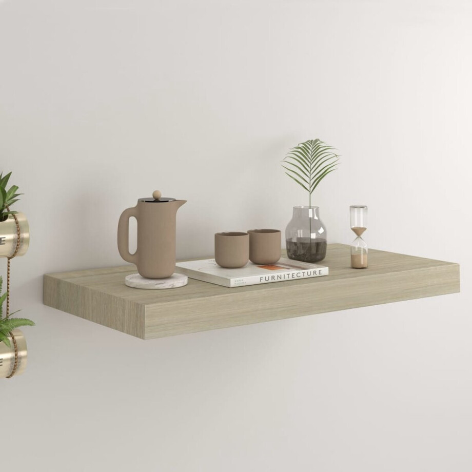 vidaXL Plank - Wandplank - Wandschap zwevend 50x23x3,8 cm MDF eikenkleurig - Houten Plank - Mdf Plank - Eiken Kleur afbeelding 1