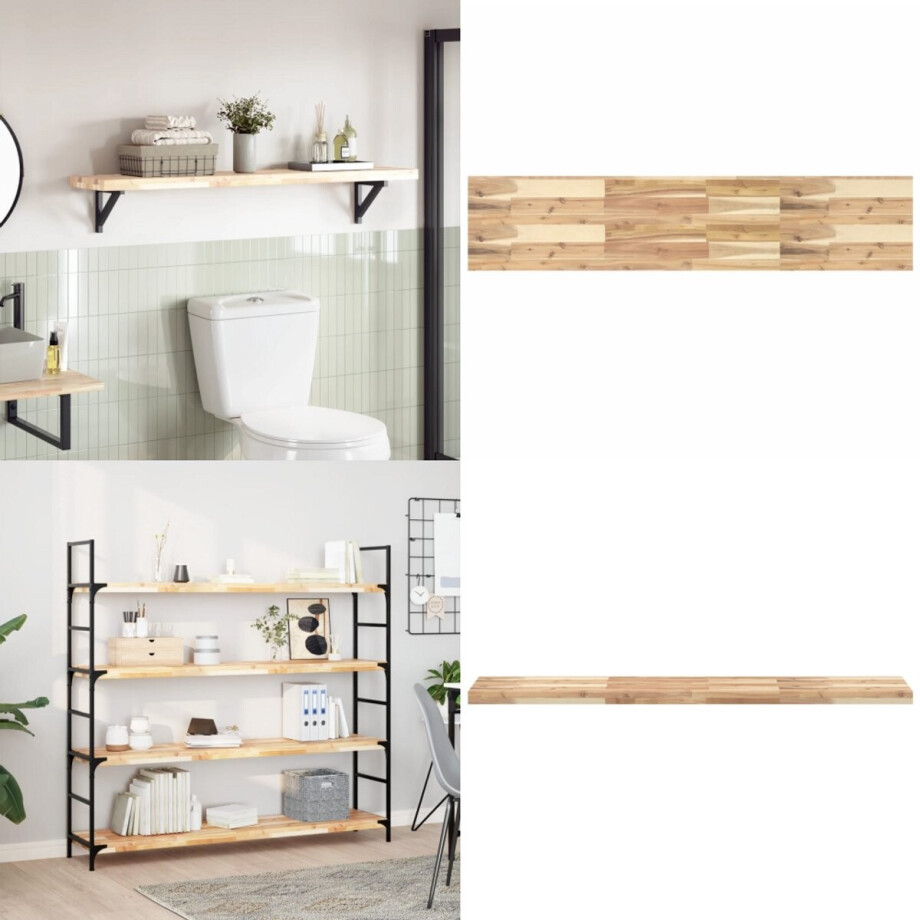 vidaXL Tafelblad rechthoekig 140x30x4 cm massief acaciahout - Tafelblad - Tafelbladen - Vervangend Tafelblad - Meubelpaneel vidaXL Tafelblad rechthoekig 140x30x4 cm massief acaciahout - Tafelblad - Tafelbladen - Vervangend Tafelblad - Meubelpaneel afbeelding 1