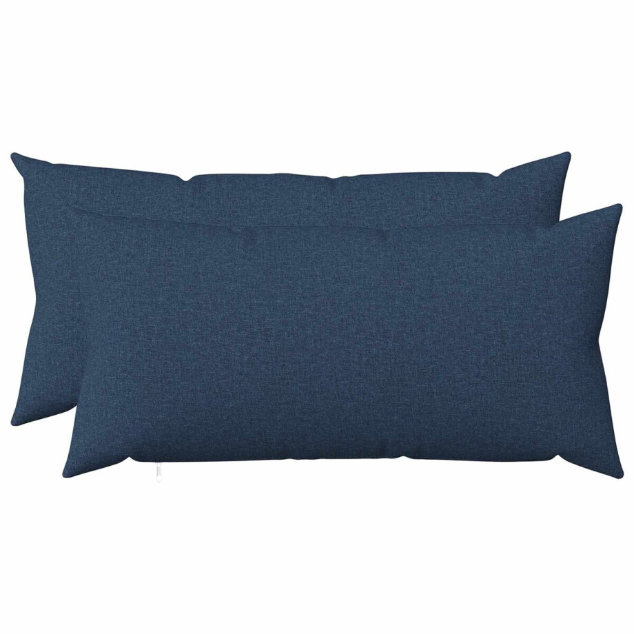 vidaXL - Kussen - met - kussen - HEERLEN - 2 - st - Blauw - Stof vidaXL - Kussen - met - kussen - HEERLEN - 2 - st - Blauw - Stof afbeelding 1