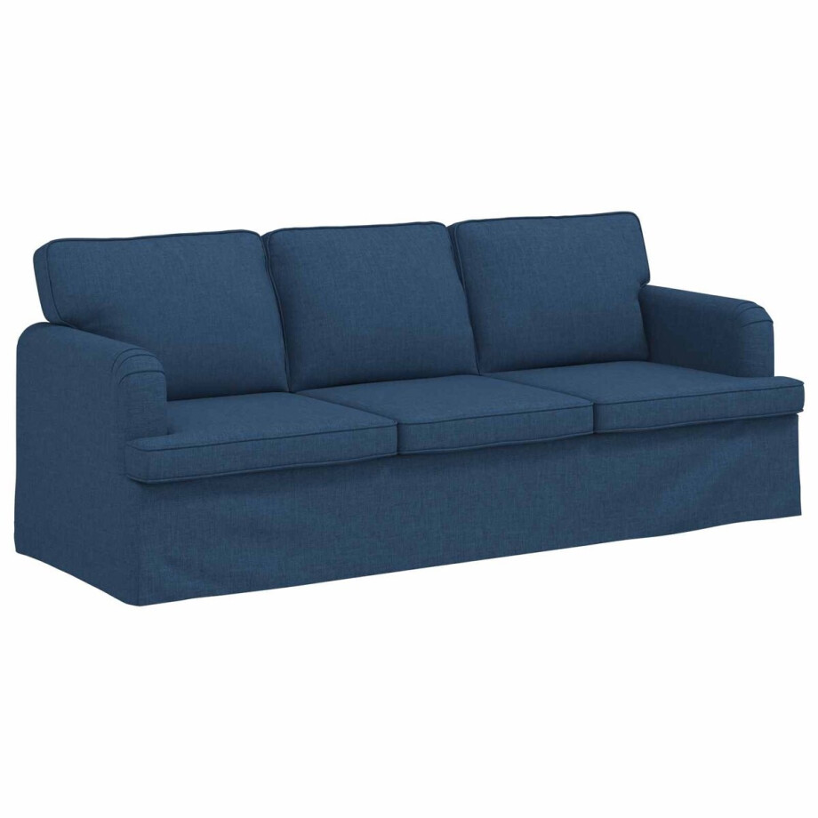 vidaXL - Bank - Blauw - 201 - x - 80 - x - 85 - cm - Stof vidaXL - Bank - Blauw - 201 - x - 80 - x - 85 - cm - Stof afbeelding 1