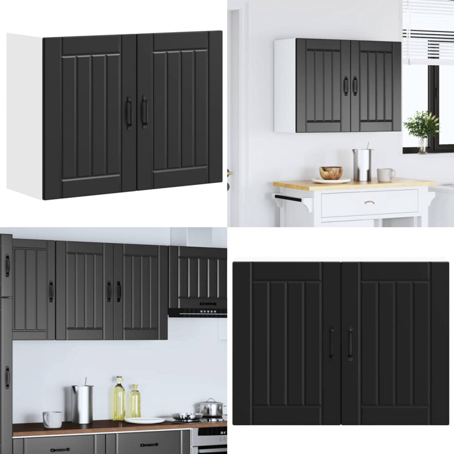 vidaXL Keukenwandkast Lucca bewerkt hout zwart - Keuken Wandkast - Keuken Wandkasten - Keuken Wandmeubel - Gemonteerde Wandkast vidaXL Keukenwandkast Lucca bewerkt hout zwart - Keuken Wandkast - Keuken Wandkasten - Keuken Wandmeubel - Gemonteerde Wandkast afbeelding 1