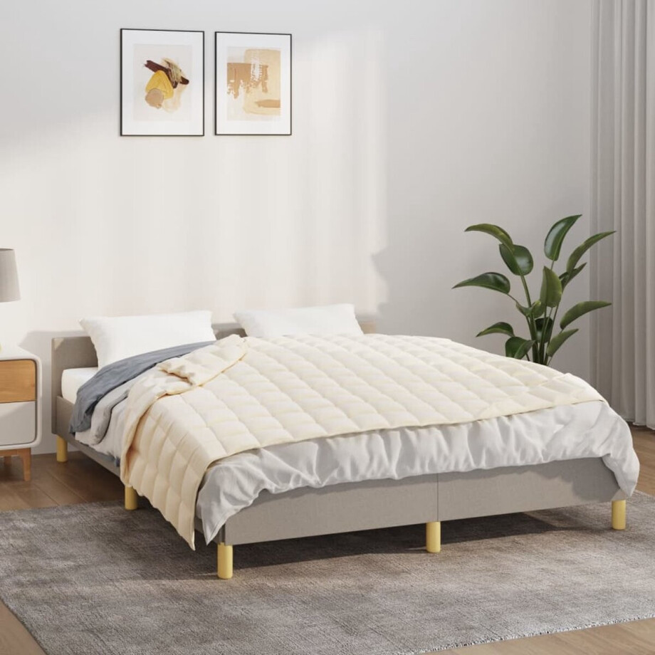 vidaXL - Verzwaringsdeken - 122x183 - cm - 5 - kg - stof - lichtcrèmekleurig afbeelding 1