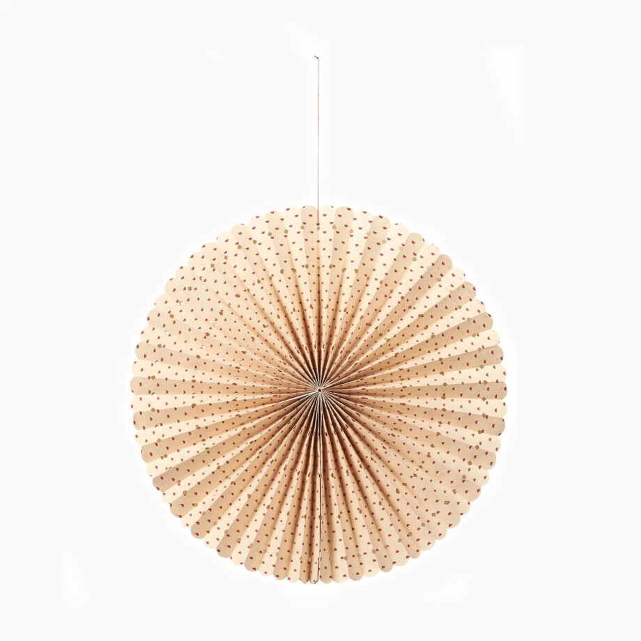 Waaier Muur Pompeian Red Ø43 cm - Stella Rosette Medium - Broste Copenhagen - Gemaakt van Bananenpapier - Inclusief touwtje om op te hangen - Wanddecoratie Rood afbeelding 1