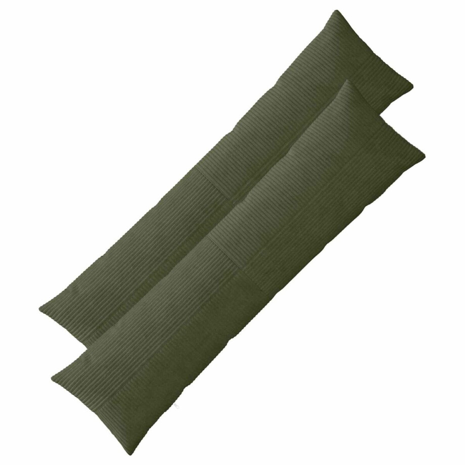 vidaXL - Kussensloop - 2 - pcs - ALMELO - Groen - 40 - x - 145 - cm - corduroy vidaXL - Kussensloop - 2 - pcs - ALMELO - Groen - 40 - x - 145 - cm - corduroy afbeelding 1