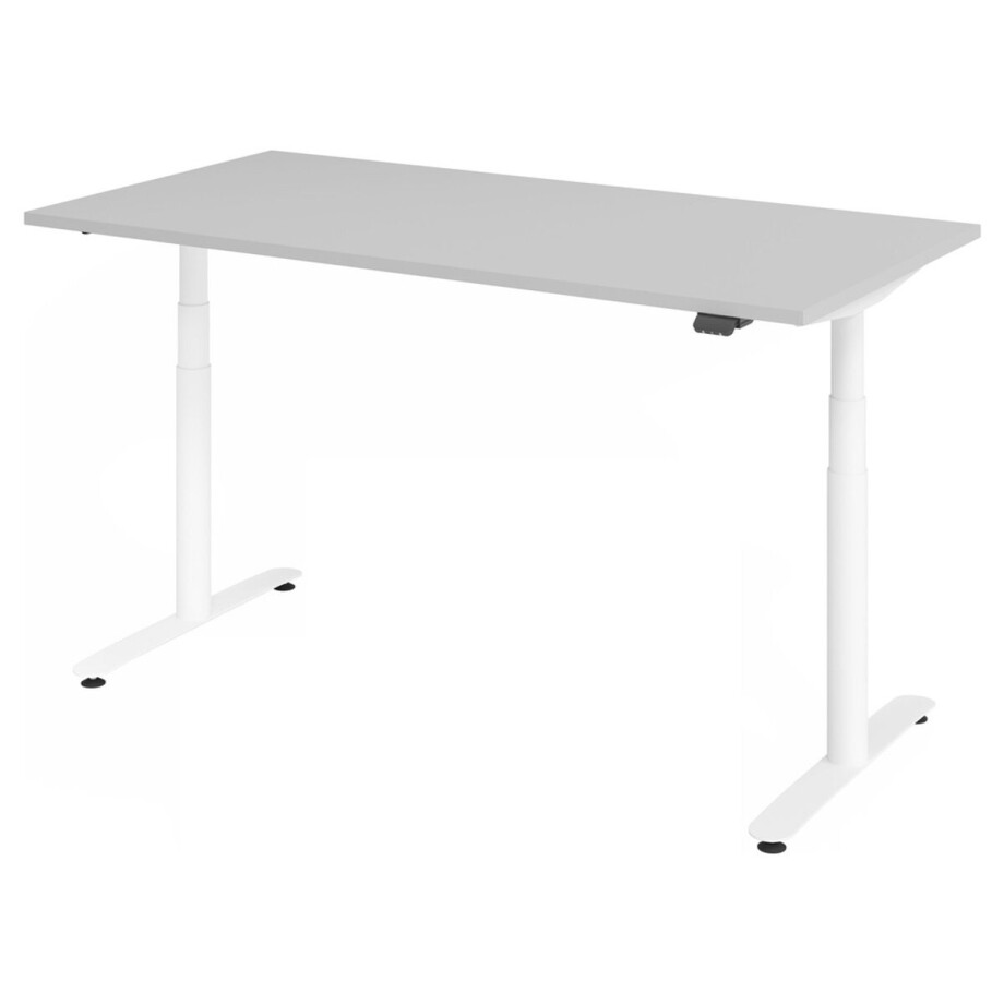 Bureau XDLR elektrisch in hoogte verstelbaar 160 x 80 Grijs - Wit afbeelding 1
