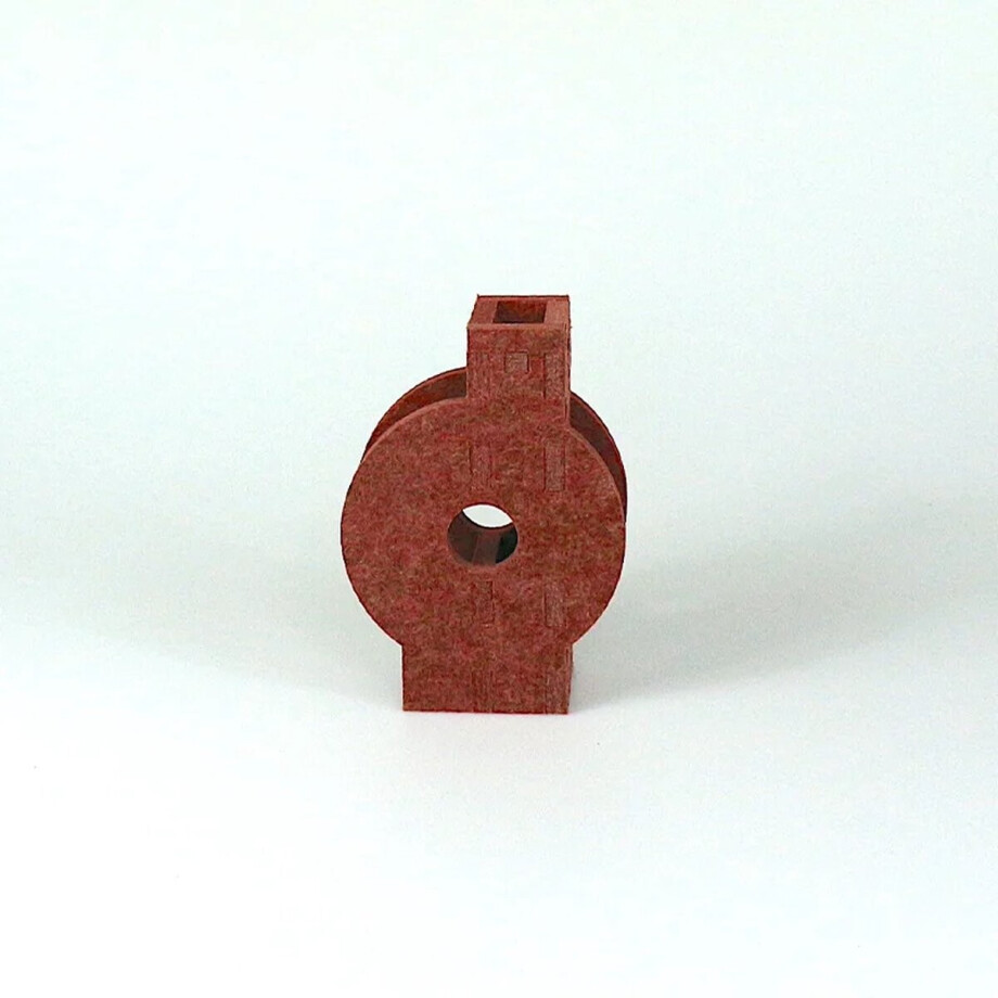 Vaas Pet Felt Donut Bruin Rood afbeelding 1