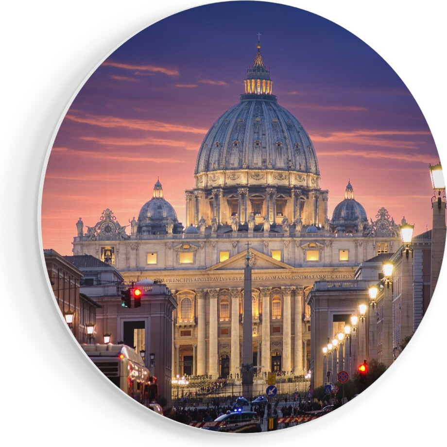 Artaza Forex Muurcirkel Sint Pietersbasiliek in Rome, Italië - 70x70 cm - Wandcirkel - Rond Schilderij - Wanddecoratie Cirkel - Muurdecoratie Artaza Forex Muurcirkel Sint Pietersbasiliek in Rome, Italië - 70x70 cm - Wandcirkel - Rond Schilderij - Wanddecoratie Cirkel - Muurdecoratie afbeelding 1