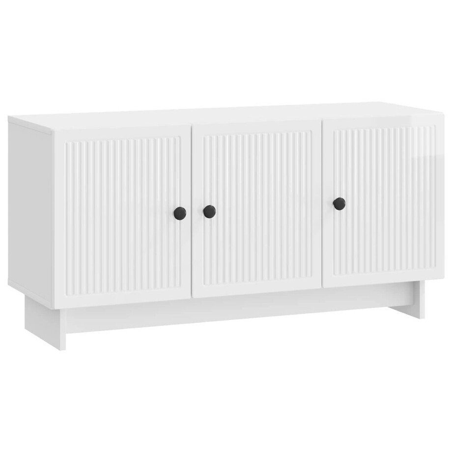 vidaXL - TV - Kast - Hoogglans - Wit - 99 - x - 34,5 - x - 50 - cm - Bewerkt - hout afbeelding 1