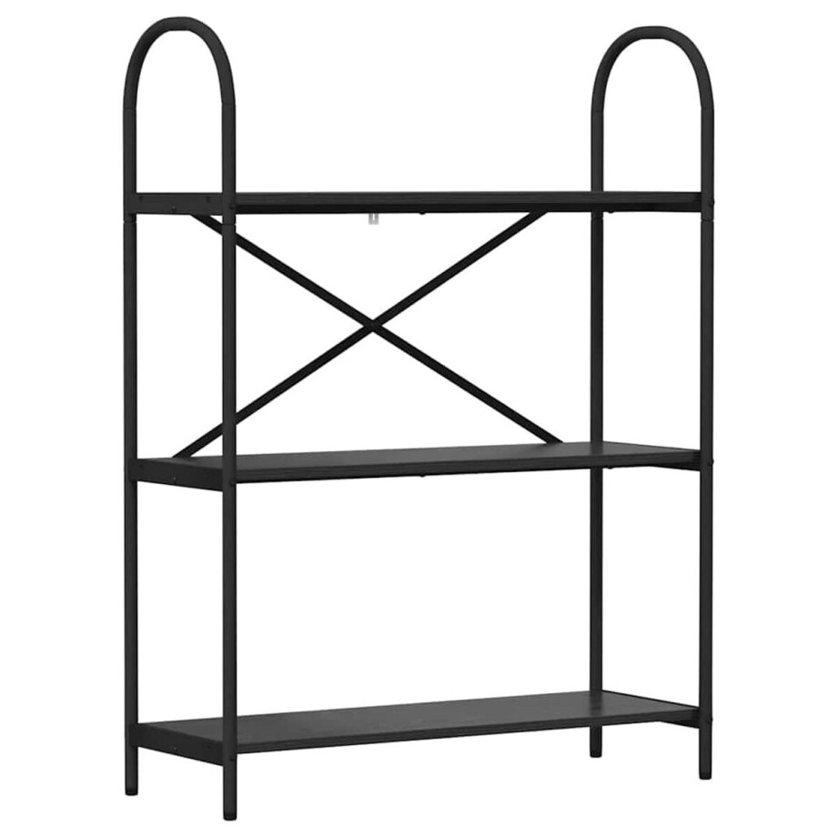 vidaXL - Boekenplank - Zwart - Eiken - 80 - x - 30 - x - 109 - cm - Bewerkt - hout afbeelding 1
