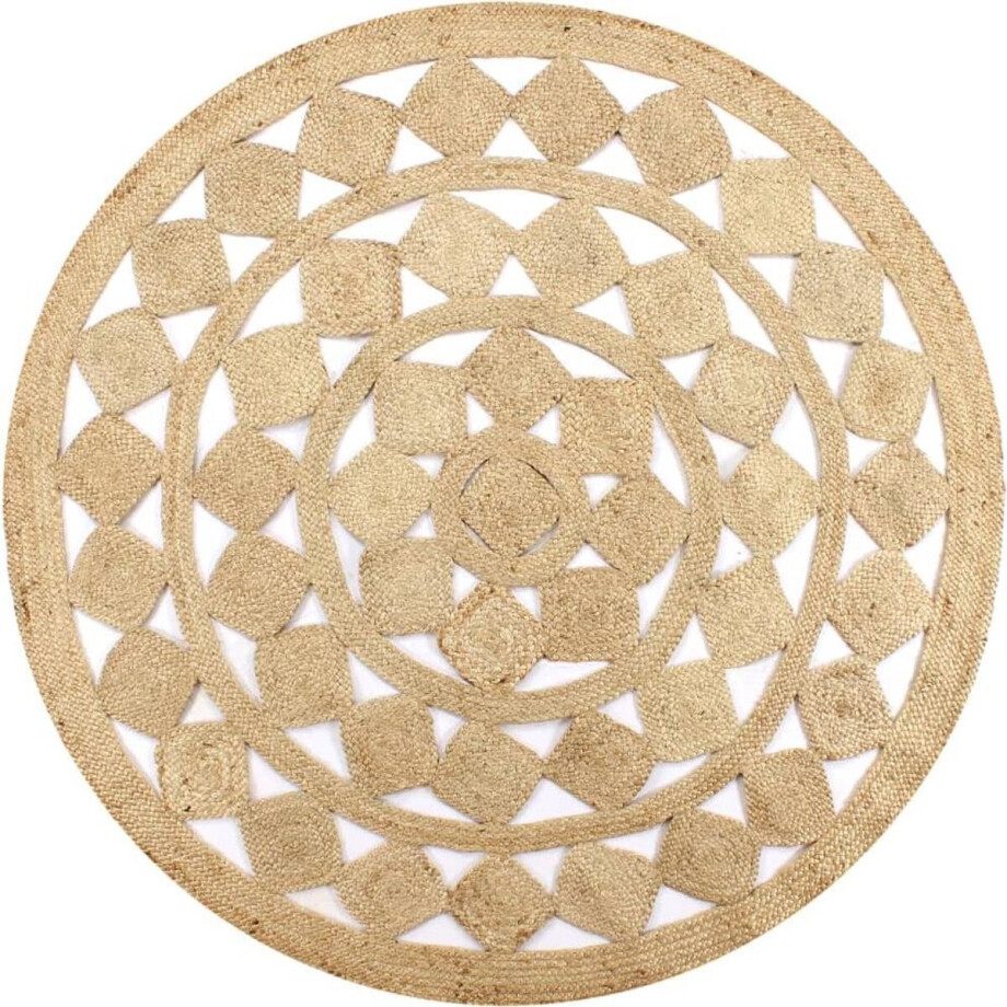 vidaXL - Vloerkleed - handgemaakt - 90 - cm - gevlochten - jute afbeelding 1