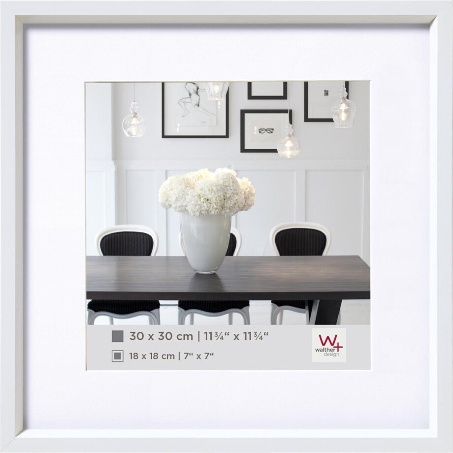 Walther Steel Style - Kunststof lijst - Fotoformaat 30x30 cm - Wit Walther Steel Style - Kunststof lijst - Fotoformaat 30x30 cm - Wit afbeelding 1