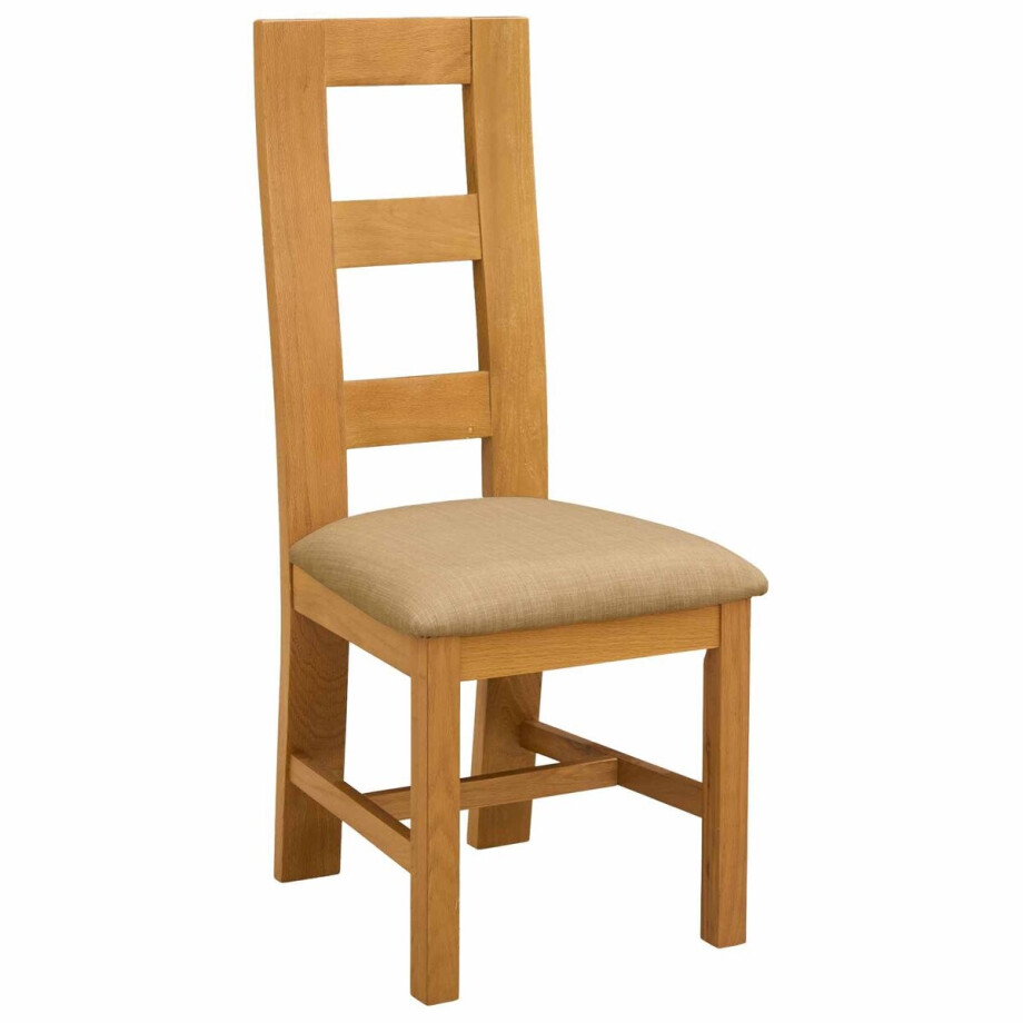vidaXL - Eetkamerstoel - 2 - st - Massief - Eikenhout - Beige - 45 - x - 51 - x - 105 - cm afbeelding 1