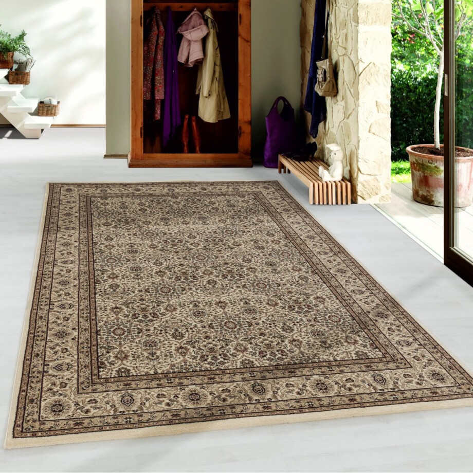 Flycarpets Klassiek Beige Vloerkleed Bukhara - Oosters motief - Perzisch Tapijt Laagpolig - Woonkamer - 120x170 cm afbeelding 1