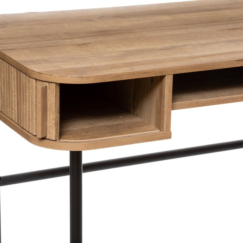 Atmosphera Colva bureau - 2 schuifdeuren - Bruin en zwart afbeelding 1