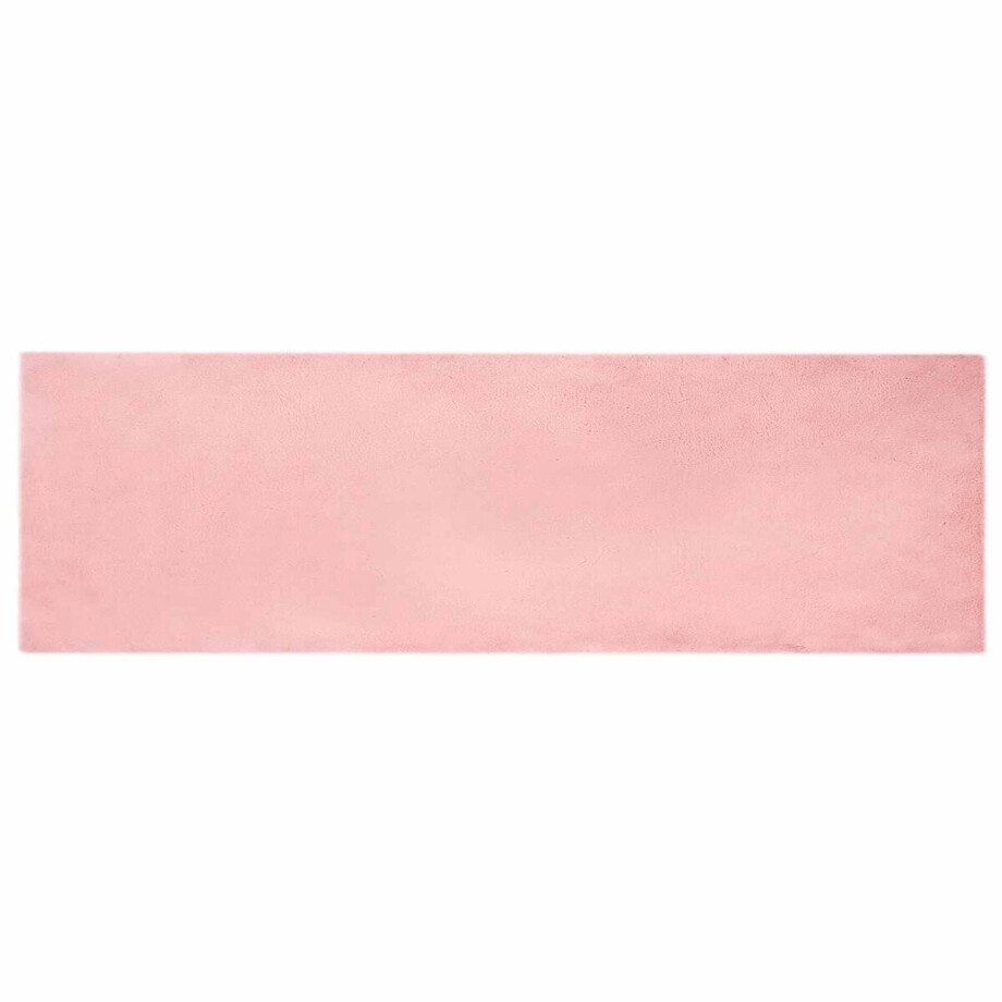 vidaXL - Antislip - vloerkleed - van - imitatie - konijnenbont - OLITE - Roze afbeelding 1