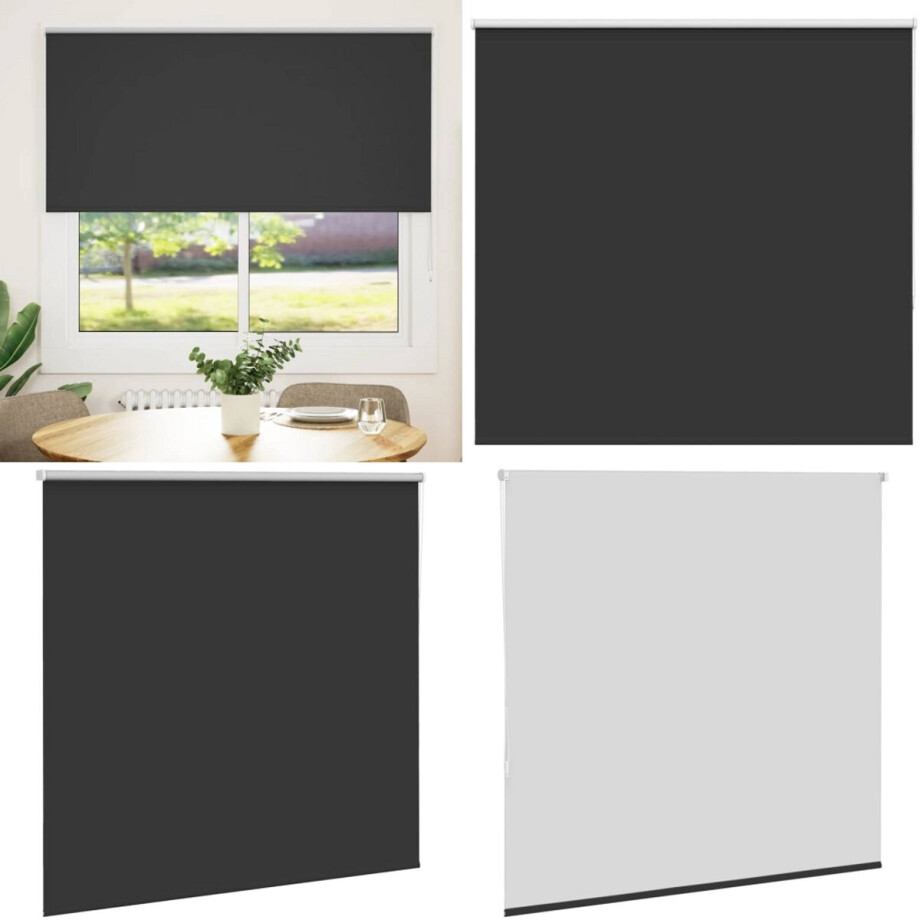 vidaXL Rolgordijn verduisterend 150x150 cm stofbreedte 146,6 cm zwart - Rolgordijn - Rolgordijnen - Dag- En Nachtgordijn - Verduisterend Rolgordijn afbeelding 1