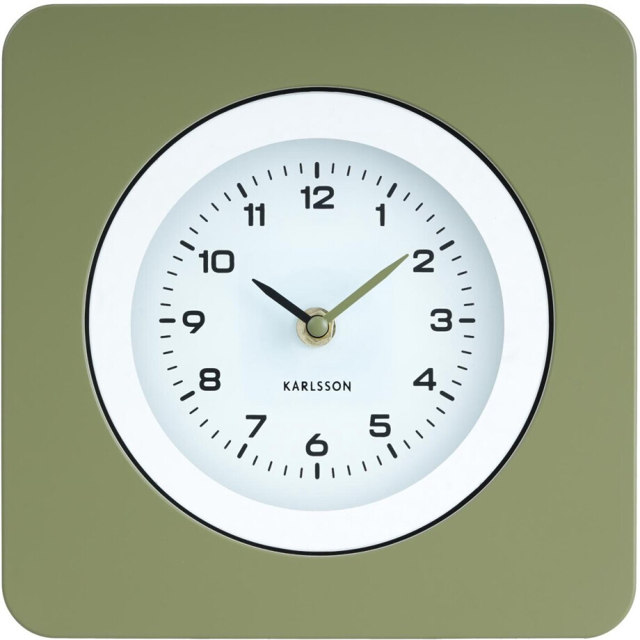 Karlsson Wandklok New Vintage - Legergroen - 4.4x22x22cm - Wandklok Scandinavisch Karlsson Wandklok New Vintage - Legergroen - 4.4x22x22cm - Wandklok Scandinavisch afbeelding 1