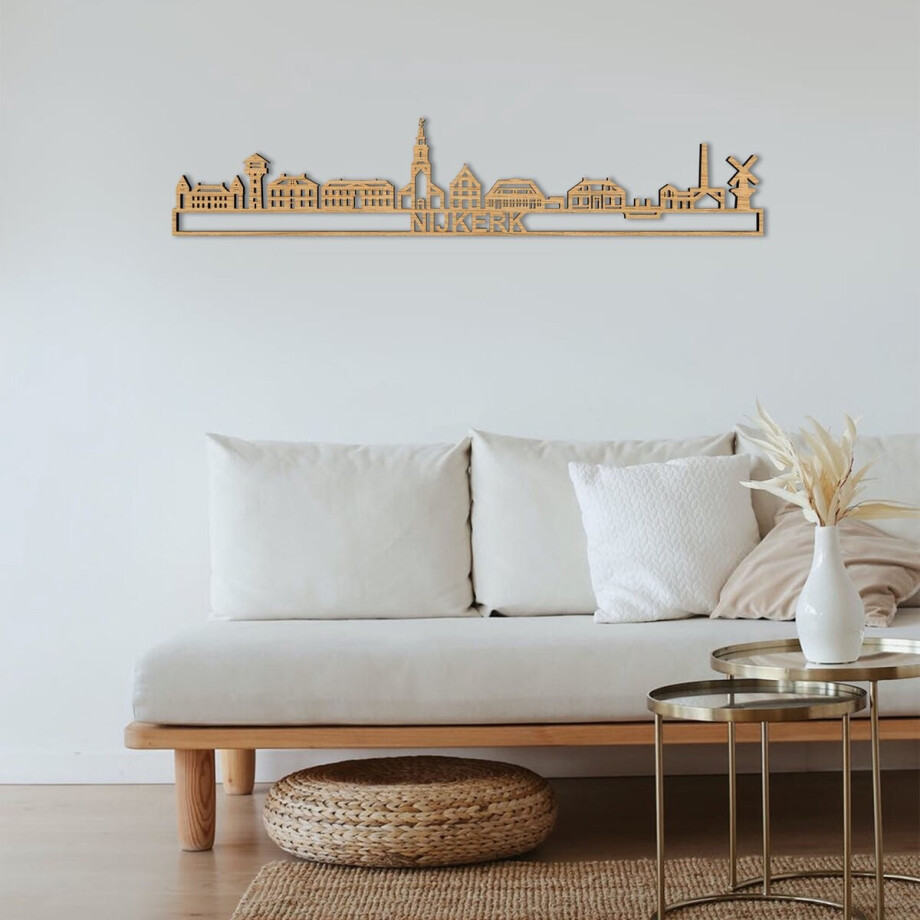Skyline Nijkerk Eikenhout 130 Cm Wanddecoratie Voor Aan De Muur Met Tekst City Shapes Skyline Nijkerk Eikenhout 130 Cm Wanddecoratie Voor Aan De Muur Met Tekst City Shapes afbeelding 1