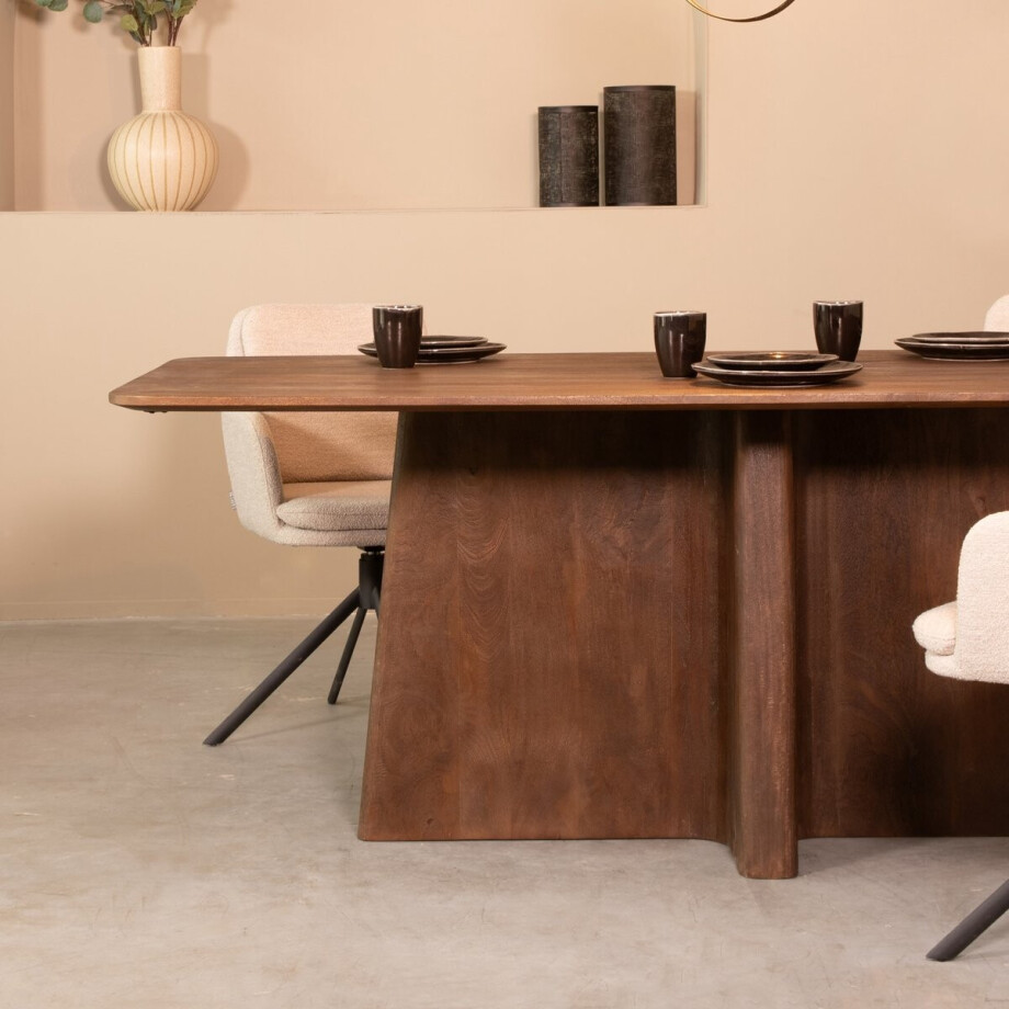LABEL51 Scott Eetkamertafel - Bruin - Hout - 220 cm afbeelding 1