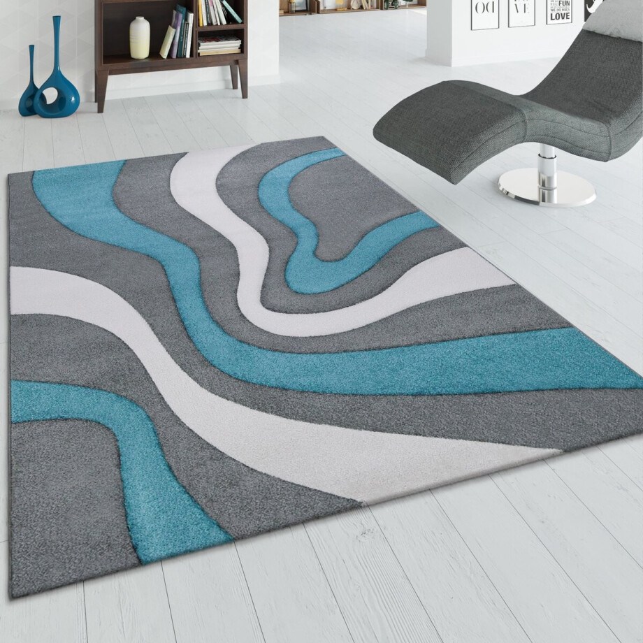 Paco Home Designvloerkleed Modern Abstract Golvenlook Contoursnede In Versch. Kleuren En Afmetingen 80x150 cm Paco Home Designvloerkleed Modern Abstract Golvenlook Contoursnede In Versch. Kleuren En Afmetingen 80x150 cm afbeelding 1