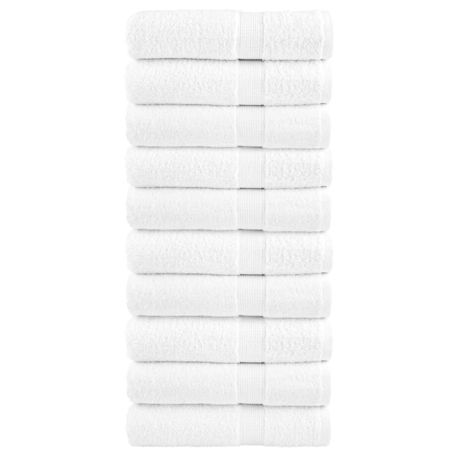 vidaXL - Handdoeken - SOLUND - 10 - st - 600 - g/m² - 50x100 - cm - wiit afbeelding 1