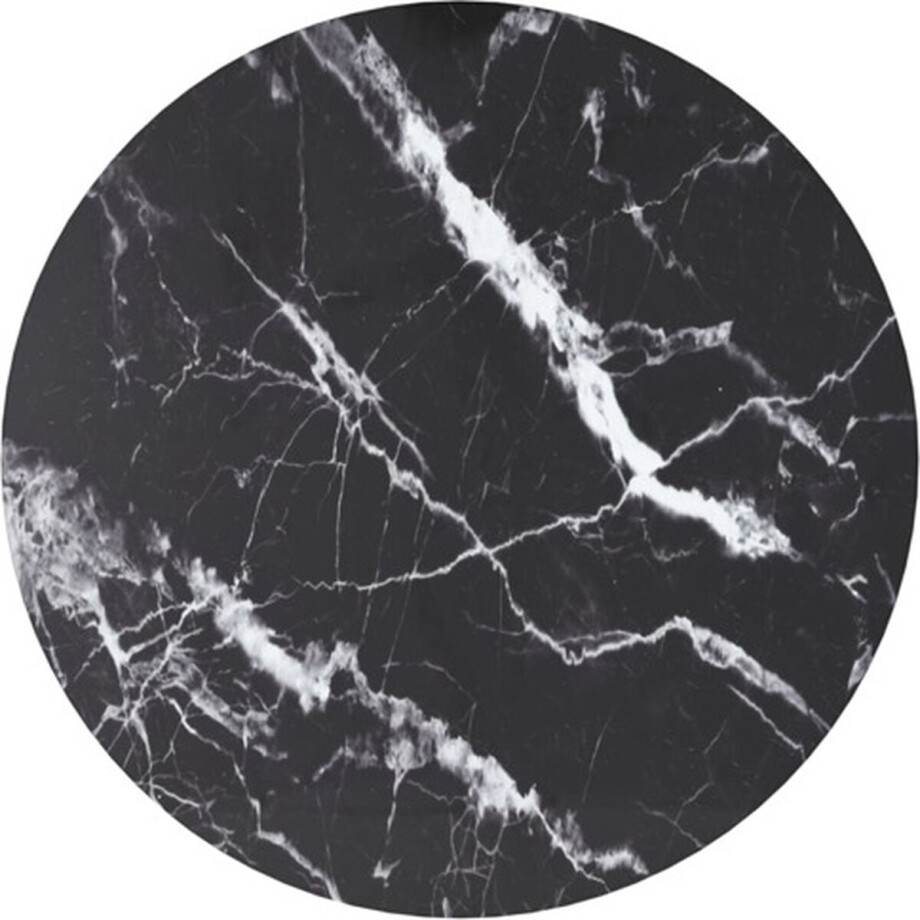 vidaXL - Tafelblad - Ø40x0,8 - cm - gehard - glas - met - marmeren - design - zwart vidaXL - Tafelblad - Ø40x0,8 - cm - gehard - glas - met - marmeren - design - zwart afbeelding 1